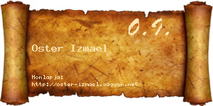 Oster Izmael névjegykártya